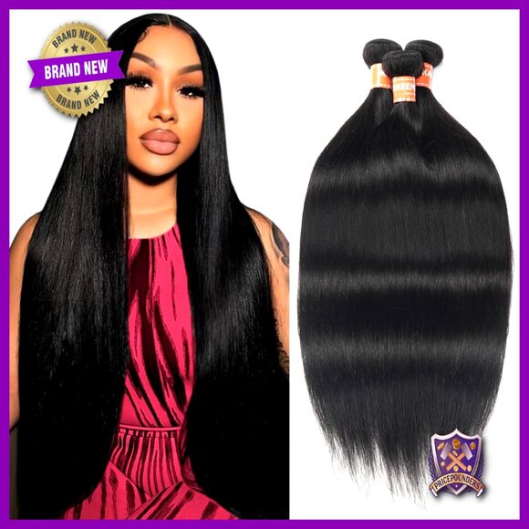 Brazilian Virgin Hair Extensions 16 18 20 Inch Straight 3 Bundles Quick Weave main image 6